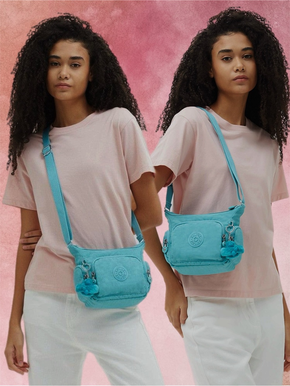 Kipling | Gabbie Mini Crossbody Bag Purse Deepest Aqua Blue Nylon Monkey NWT New
